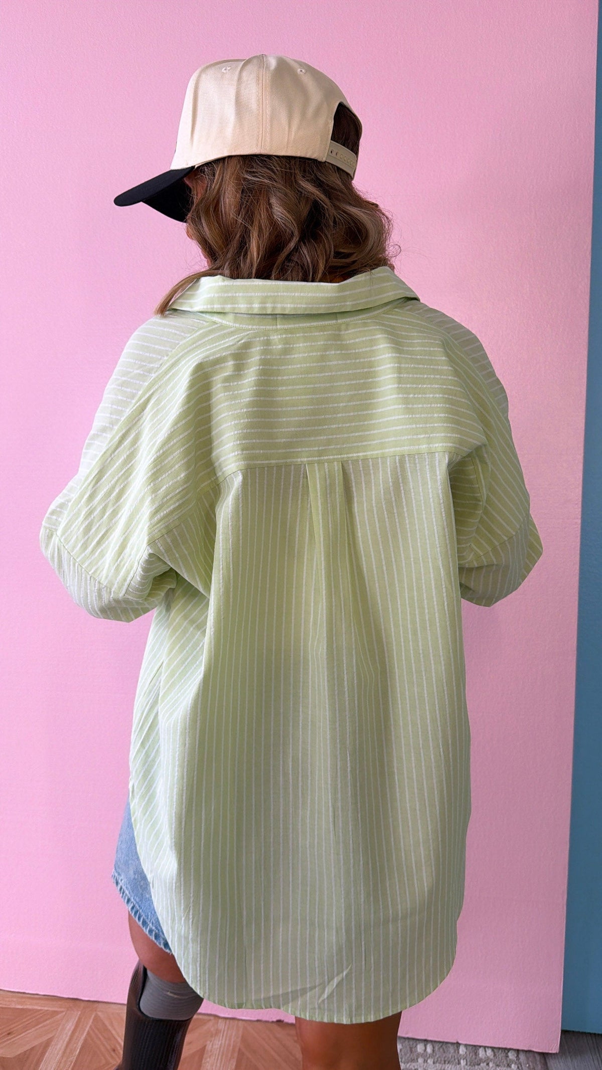 Hidden Gem Striped Button Up, Green
