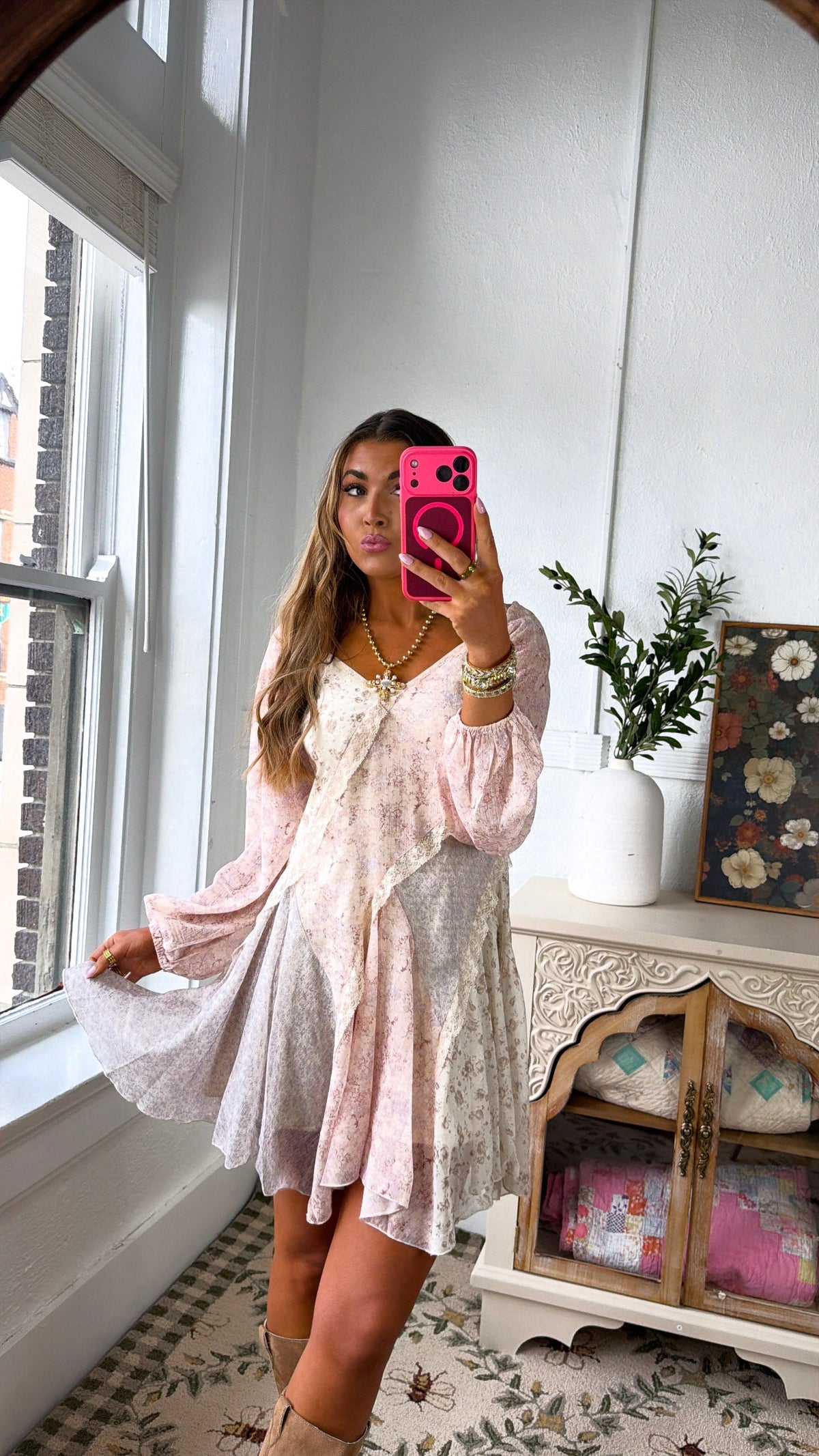 Golden Bella Mini Dress, Multi
