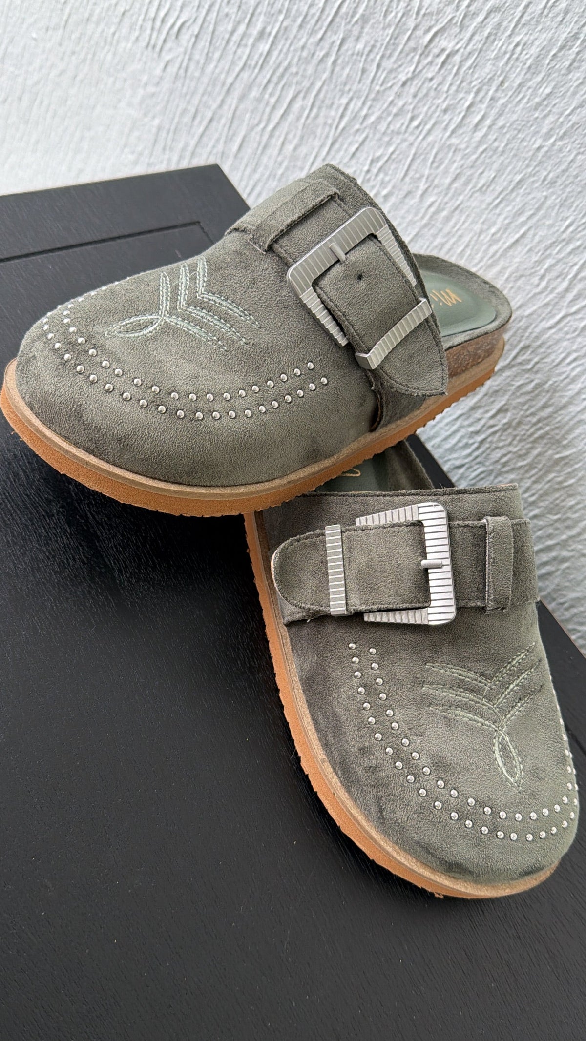 Joleen Studded Clog, Olive