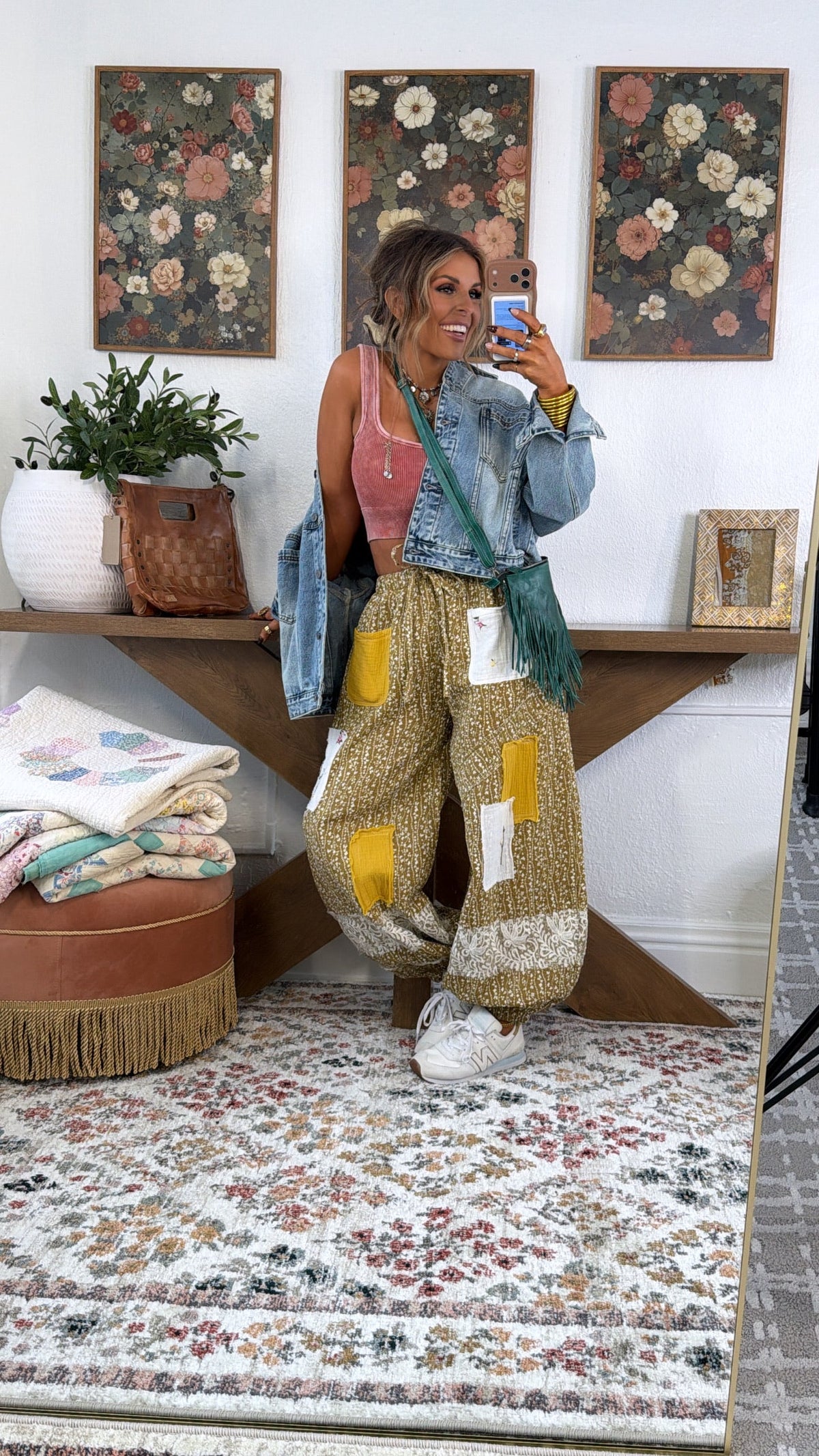 Golden Hour Patched Jogger, Mustard