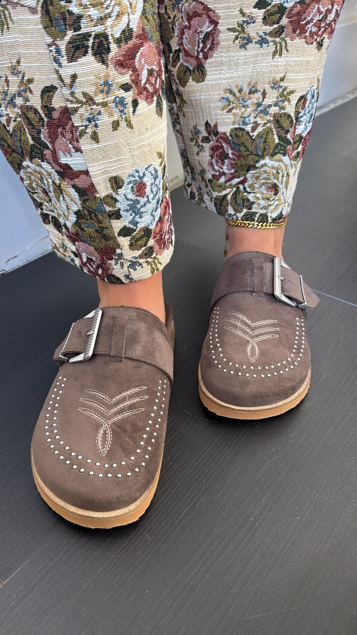 Joleen Studded Clog, Brown