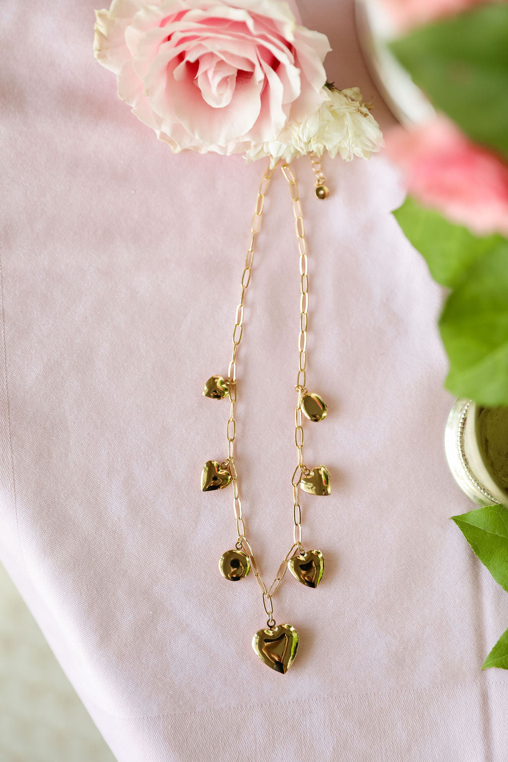 Seven Heart Locket Charm Necklace