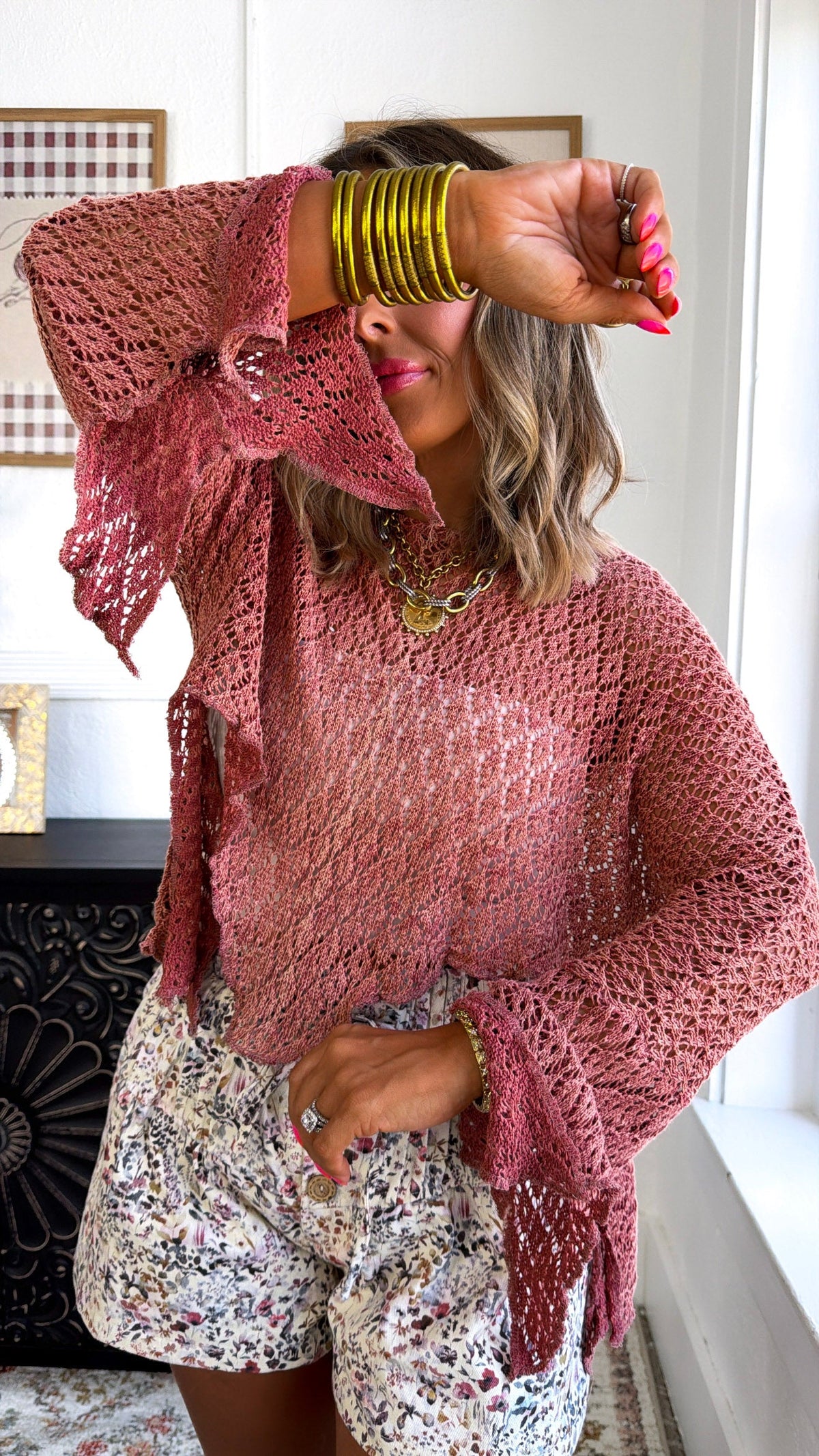 Free Spirit Crochet Top, Brick