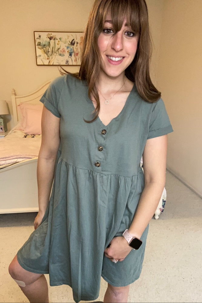 Black Button Down Sweater Romper