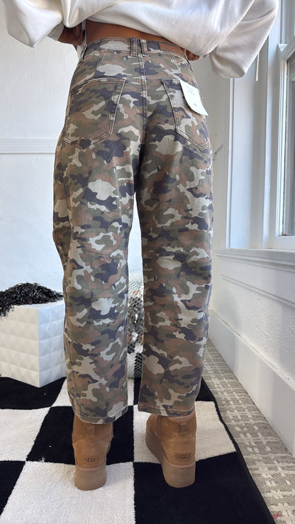 Gone Rouge Camo Washed Barrel Jeans