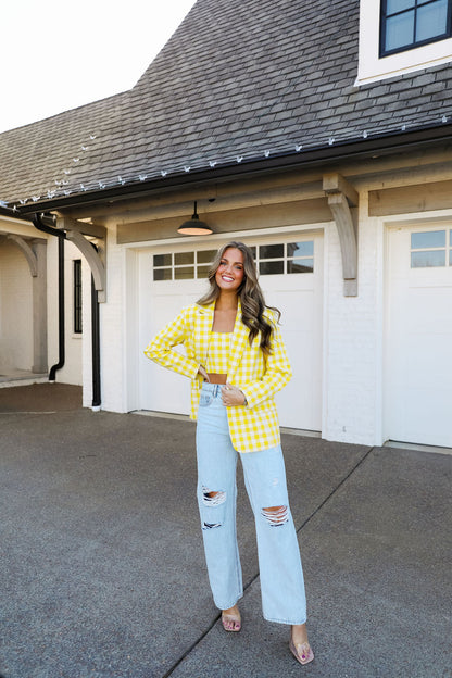 Tweed Jacket - Yellow Plaid