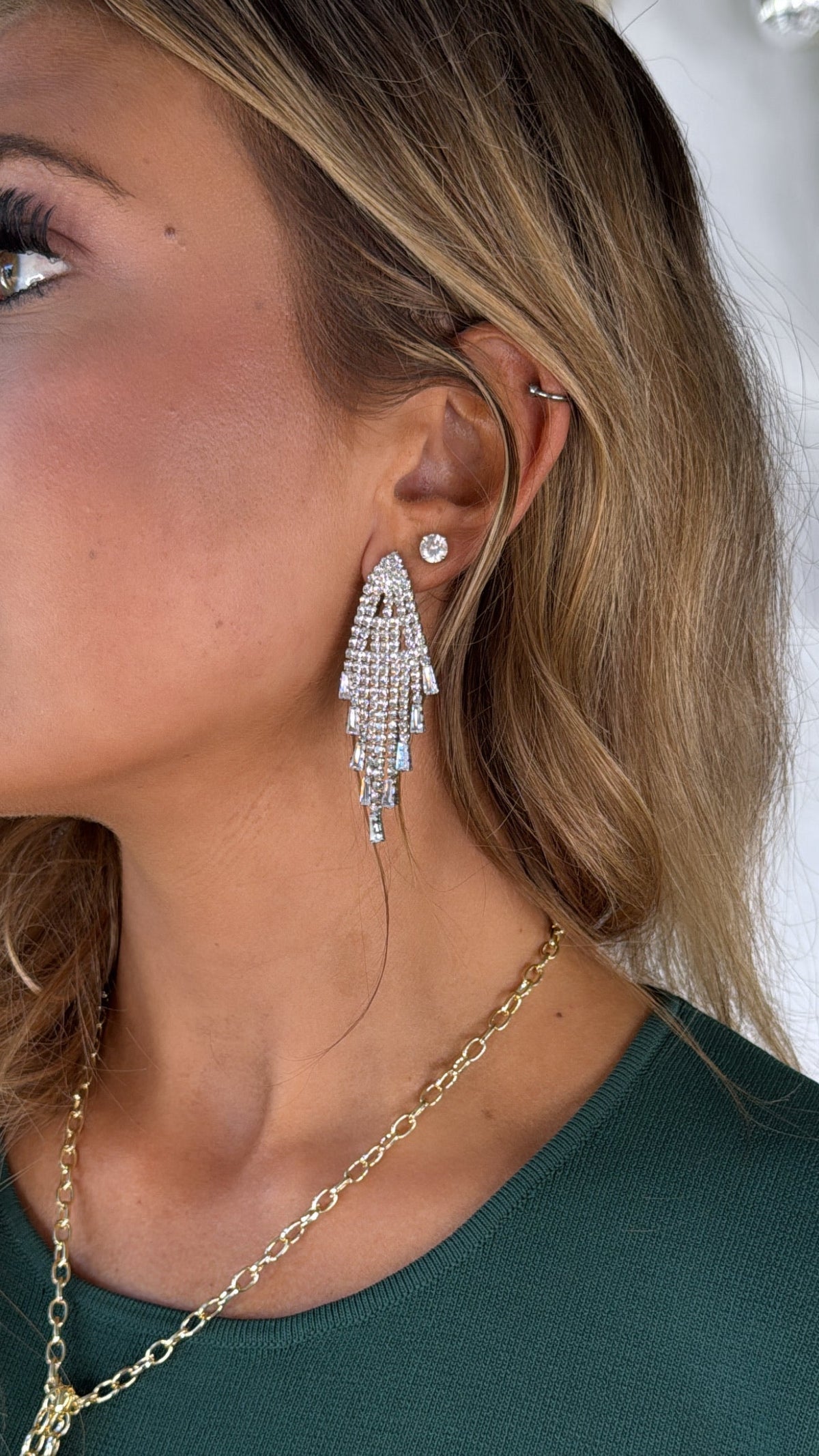 Glisten Babe Dangle Earring, Silver