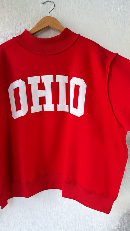 OHIO Mock Neck Crew, Red