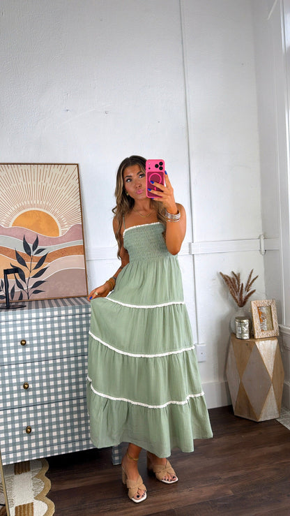 Lily Pad Maxi Dress, Sage Green