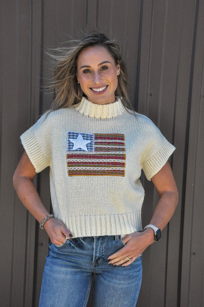 American Flag Patchwork Sweater