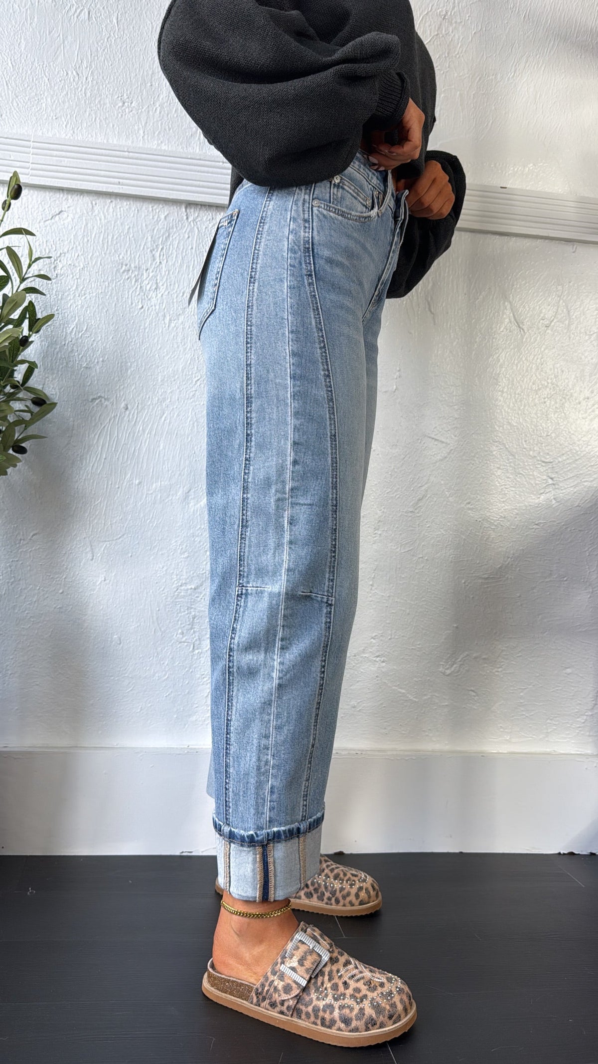 Ledger Barrel Jeans, Medium Wash