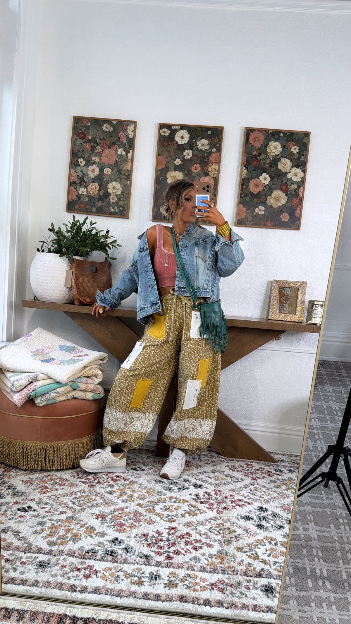 Golden Hour Patched Jogger, Mustard