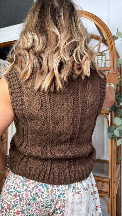 Oakroot Sweater Vest, Dk. Brown