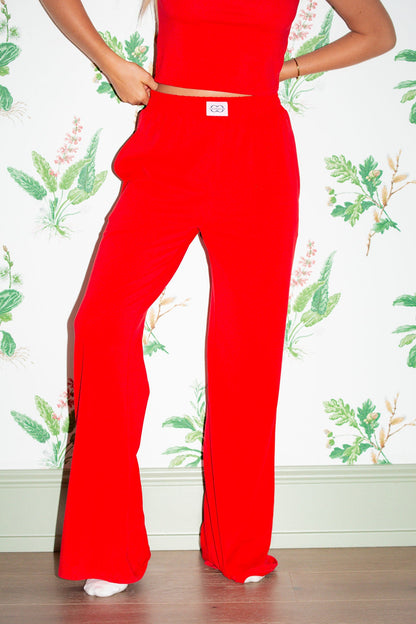 Wide Leg Pant  - Cherry Red