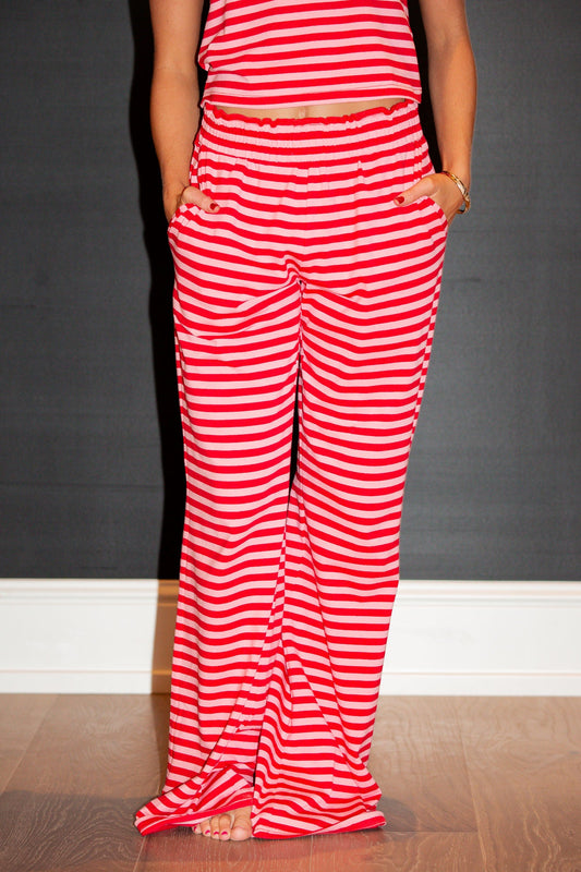 Wide Leg Pant  - Sugar Plum Stripe