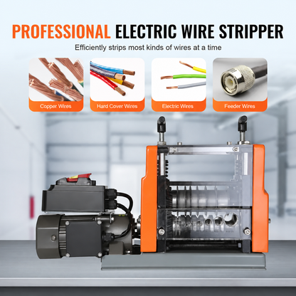 750W Automatic Wire Stripping Machine, 0.06"-1.57", 98 ft/min, 10 Channels