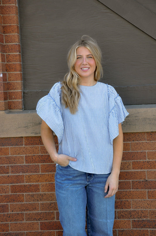 Coastal Riviera Ruffle Top