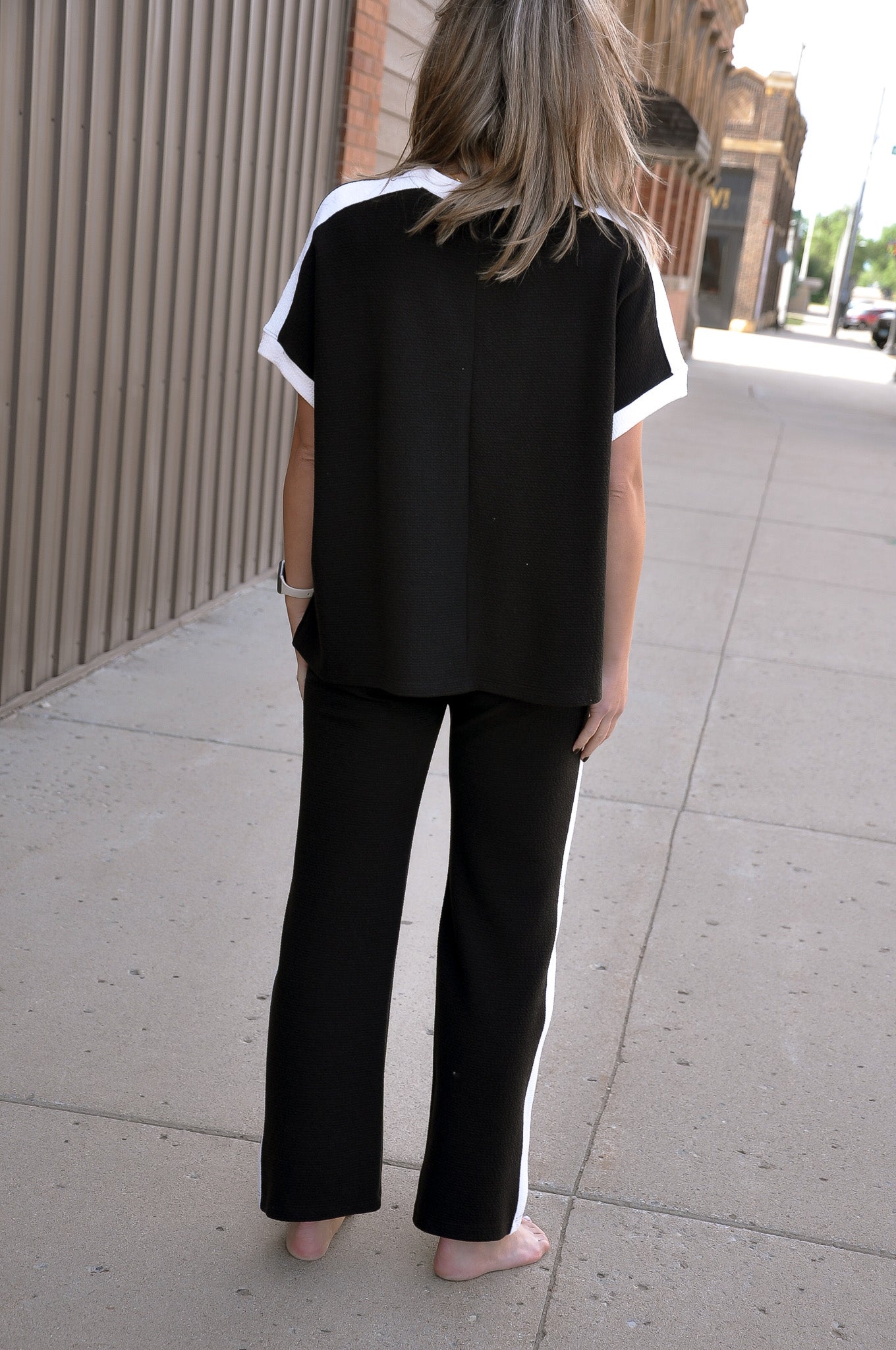 Colorblock Accent Wide Legged Pant Set