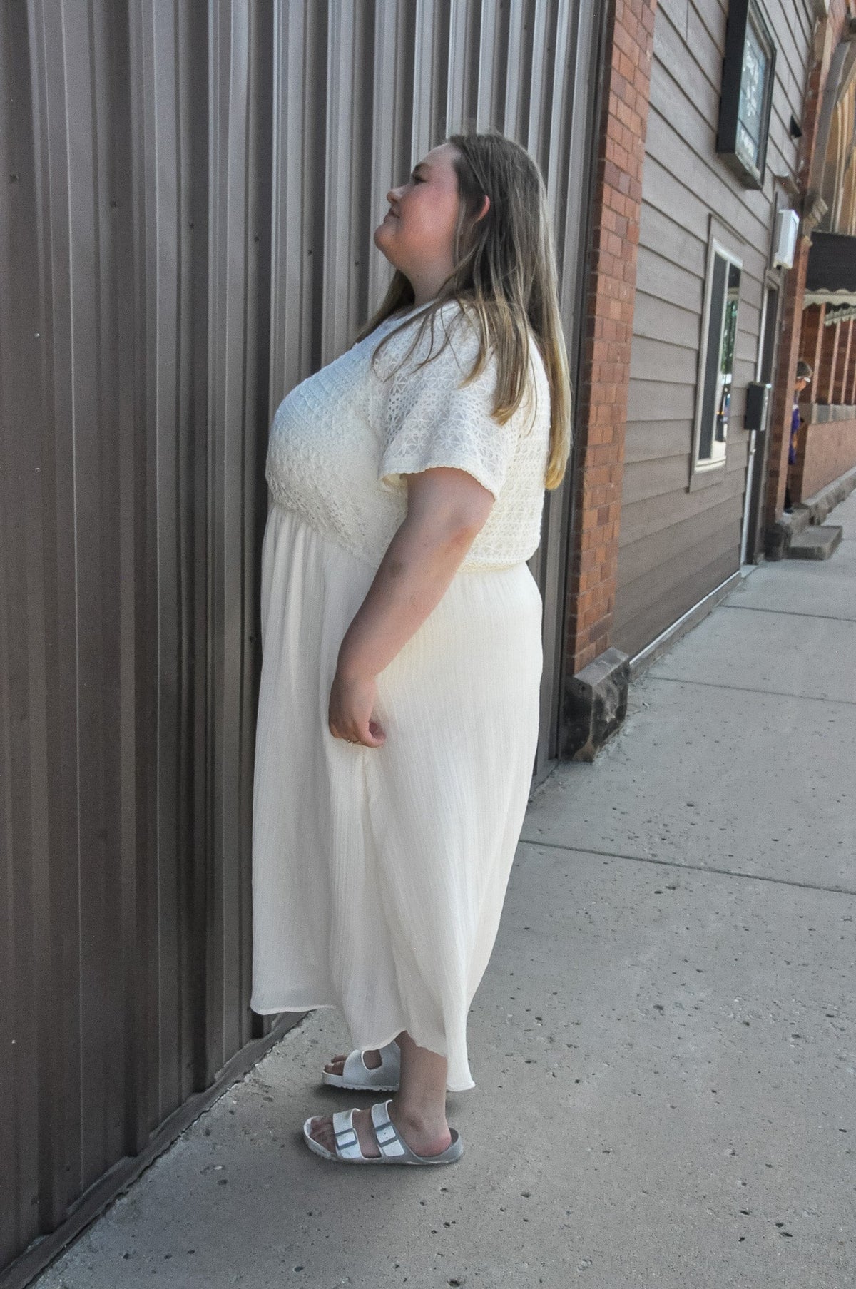 Curvy Crochet Mix Media Midi Dress