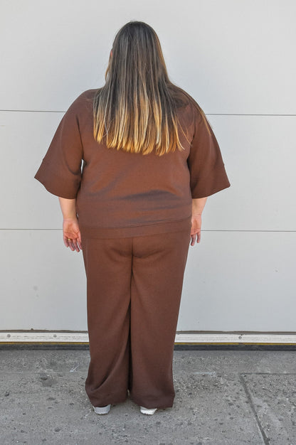 Curvy Scuba 3/4 Sleeve Pullover & Pants Set