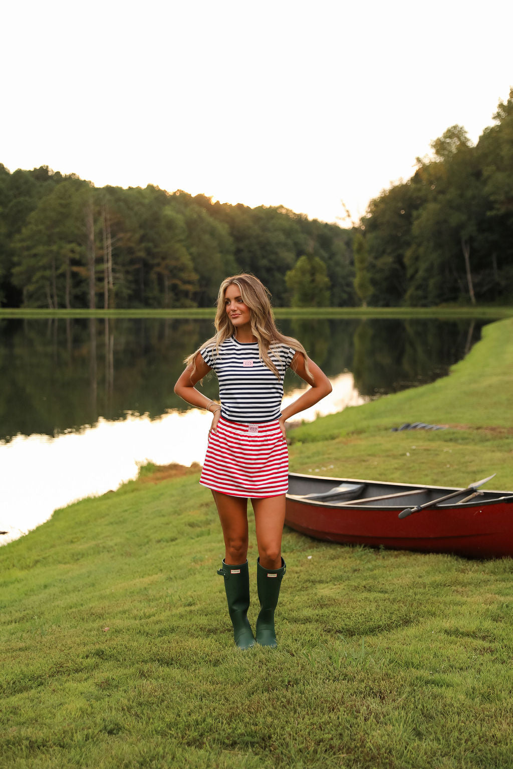 Stripe Baby Tee - Navy