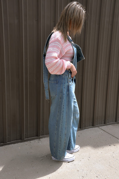 Denim Barrel Jean Overalls