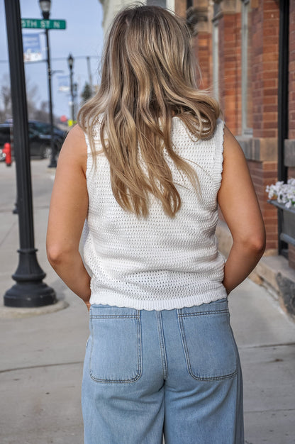 Double Bow Tie Crochet Sweater Vest