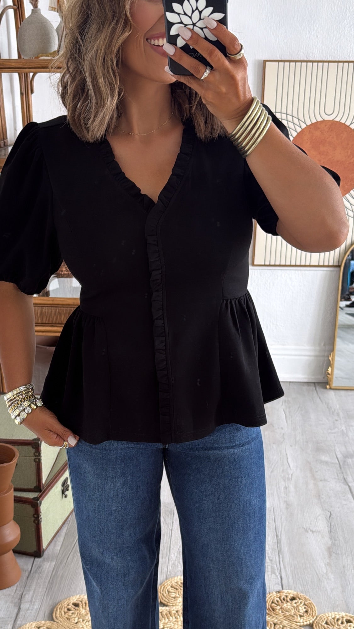 Noir Elegance Top, Black