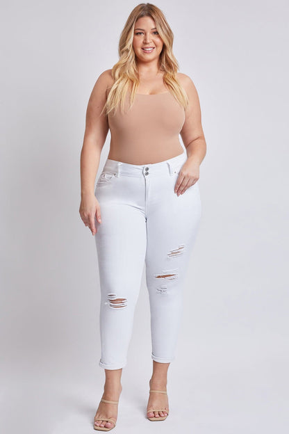 Women's Plus WannaBettaButt Cuffed Ankle Jeans