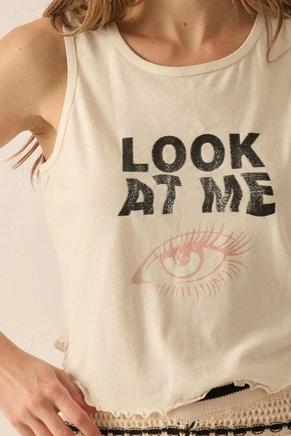 Look at Me Lettuce-Edge Graphic Tank Top