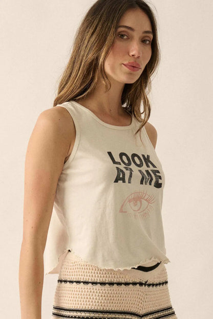 Look at Me Lettuce-Edge Graphic Tank Top