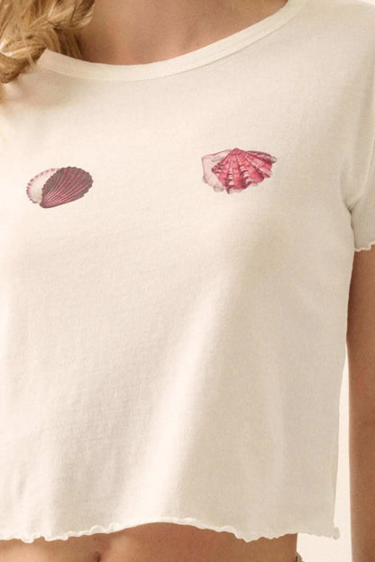 For the Shell of It Cropped Graphic Baby Tee