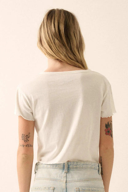 For the Shell of It Cropped Graphic Baby Tee
