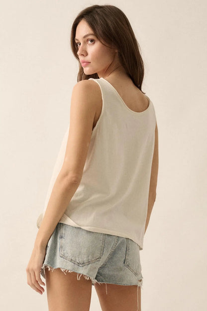 Mexico City Spice of Love Raw-Edge Graphic Tank Top