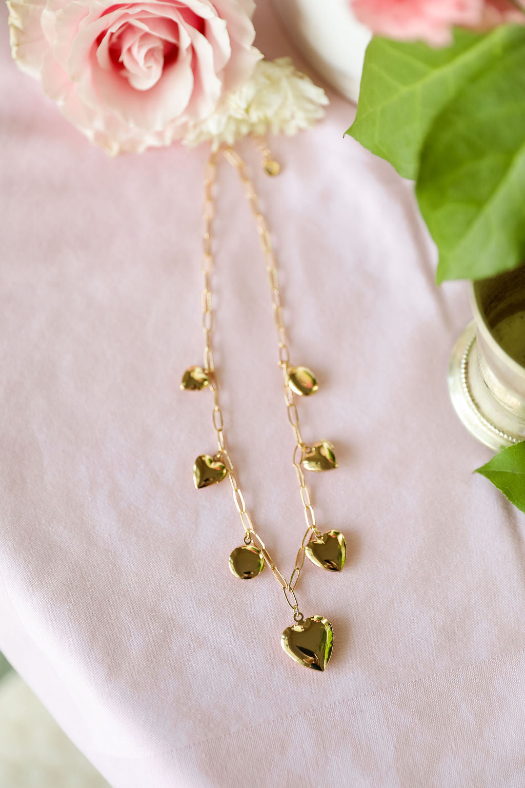 Seven Heart Locket Charm Necklace