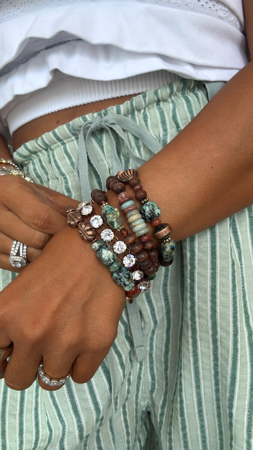 Painted Earth Bracelet Stack, Multi