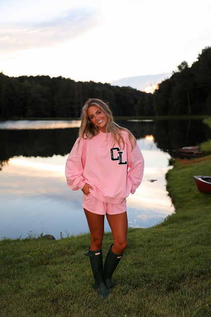 Varsity Mock Neck - Bubblegum Kiss