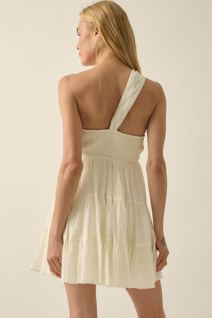 Summer Romance One-Shoulder Tiered Ruffle Mini Dress