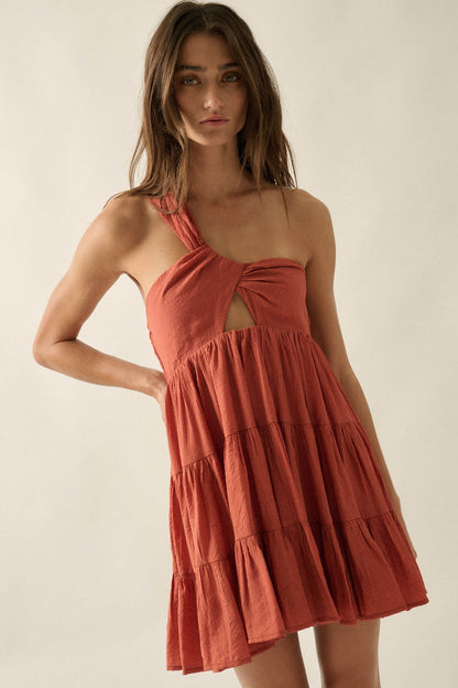Summer Romance One-Shoulder Tiered Ruffle Mini Dress