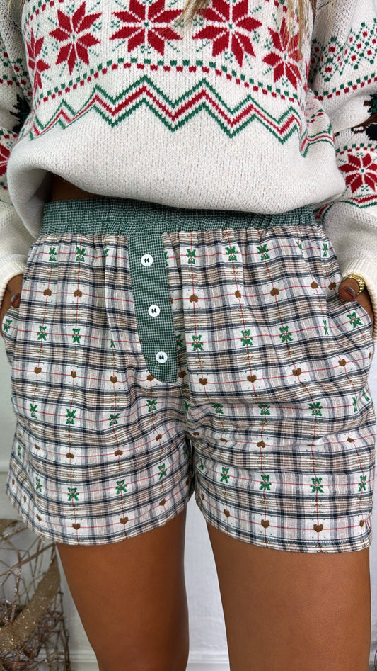 North Pole Nights Boxer Short, Green Combo