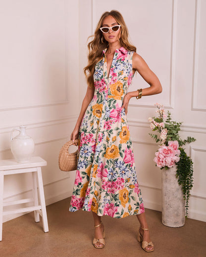 After Bloom Floral Maxi Shirt Dress