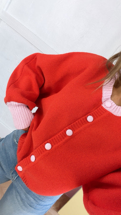 Golden Girl Cardigan, Orange/Pink