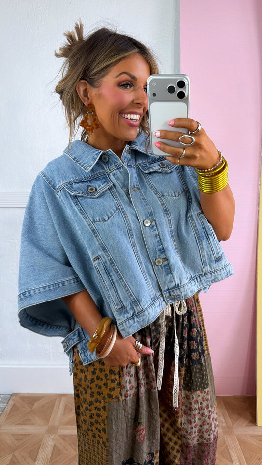 Poncho Dreams Pullover, Denim