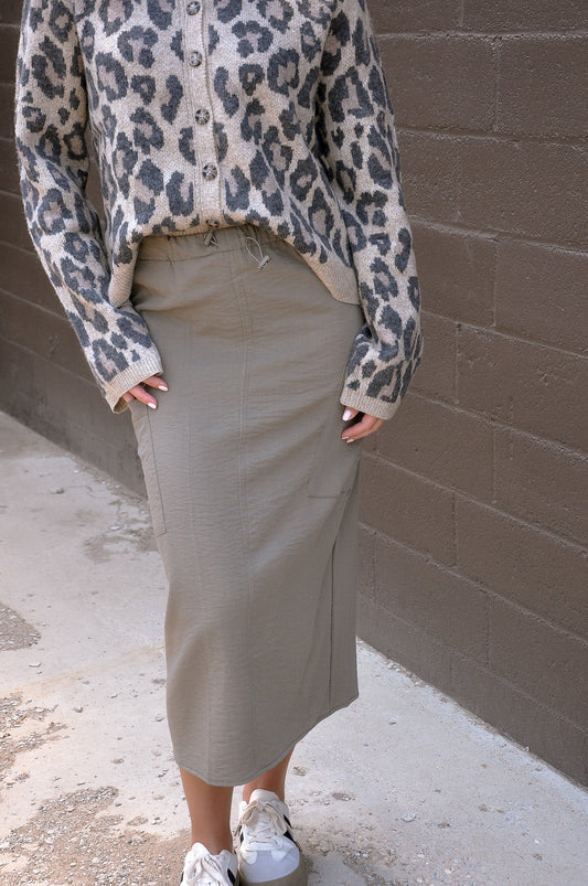 Carly Cargo Drawstring Midi Skirt