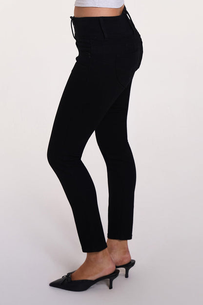 Women's Luxe Mid Rise 3-Button WannaBettaButt Skinny Jeans