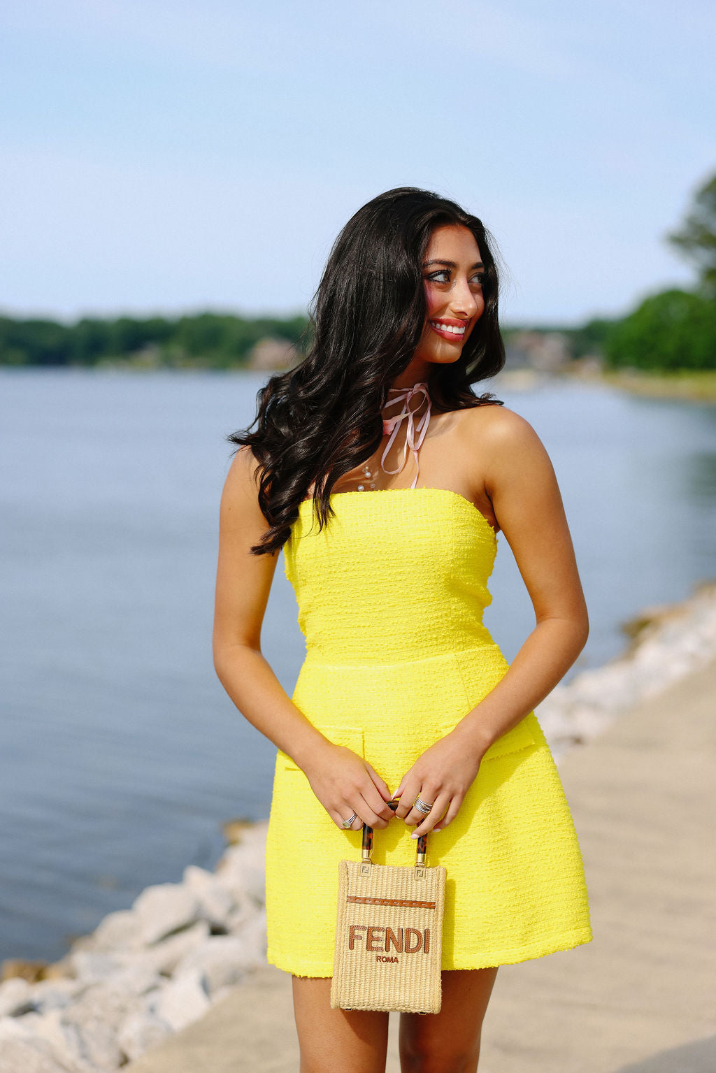 The Montclair Dress  - Yellow Tweed