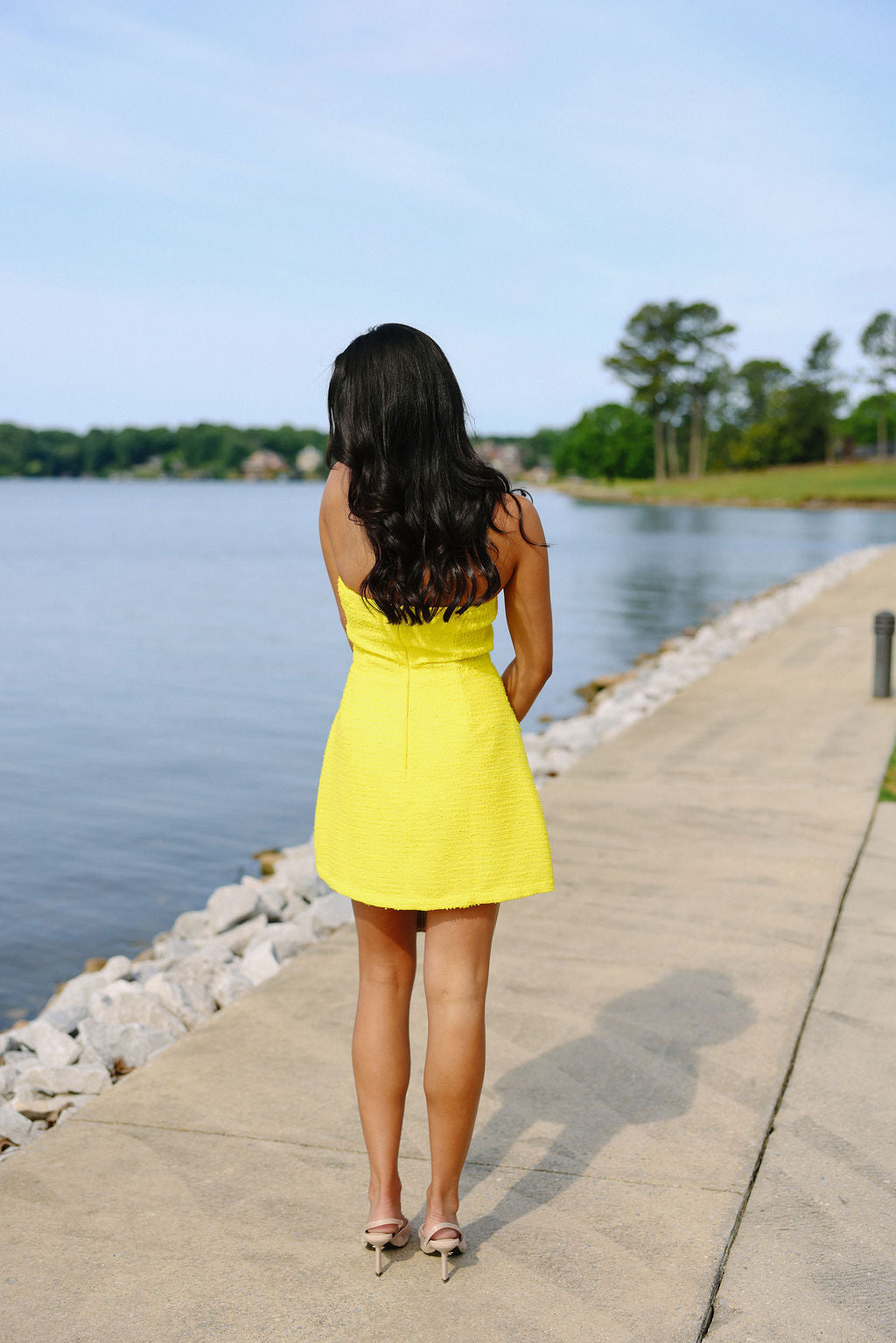The Montclair Dress  - Yellow Tweed