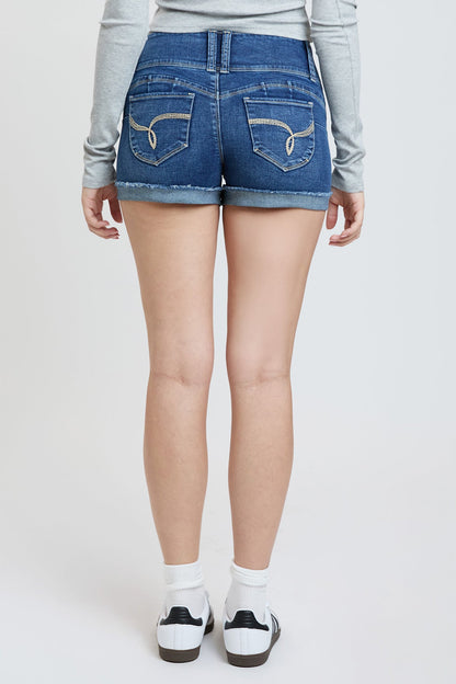 Women’s WannaBettaButt 3 Button Cuffed Denim Shorts