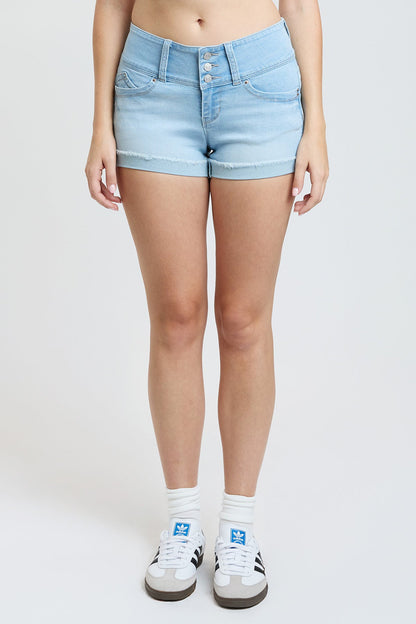 Women’s WannaBettaButt 3 Button Cuffed Denim Shorts