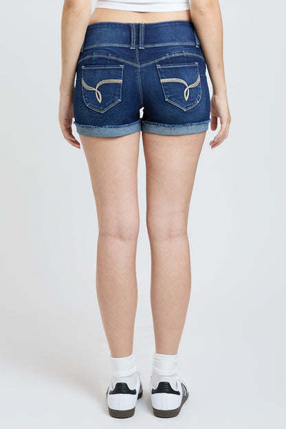 Women’s WannaBettaButt 3 Button Cuffed Denim Shorts